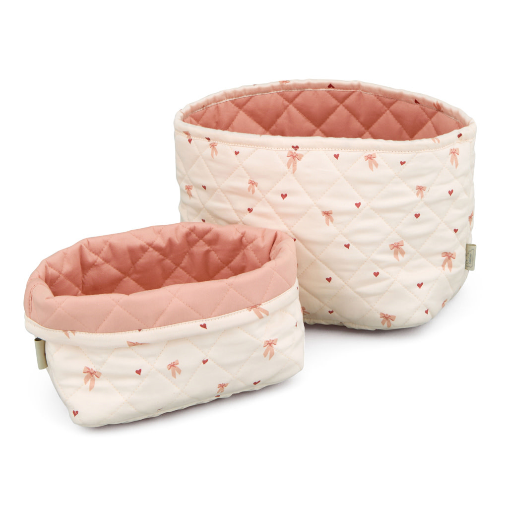 CamCam - Quilted Storage Basket, Set of Two - OCS - Bows