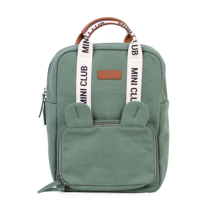 Childhome - MINI CLUB KINDERRUGZAK - SIGNATURE - CANVAS - GROEN