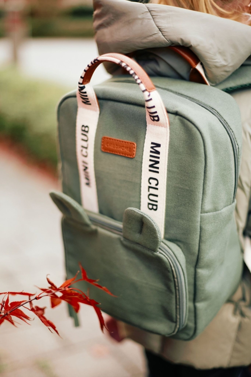 Childhome - MINI CLUB KINDERRUGZAK - SIGNATURE - CANVAS - GROEN