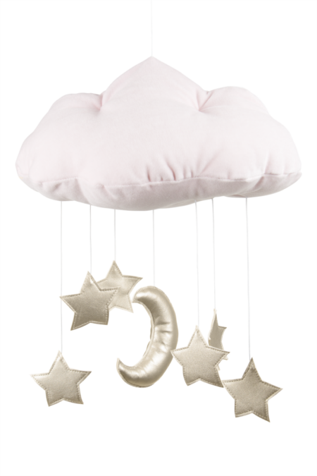 Cotton & Sweets - Cloud mobile Candy pink, gold stars