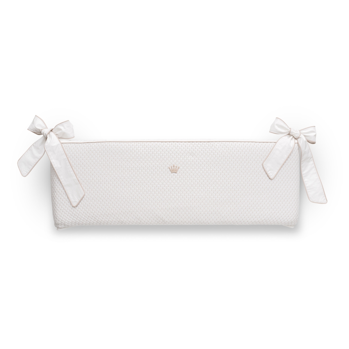 First - bumper for cot RAQUEL SILENT SANDS - white-beige
