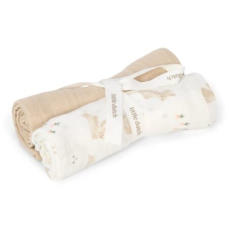 Little Dutch - Swaddle doeken hydrofiel 70x70 - Baby Bunny