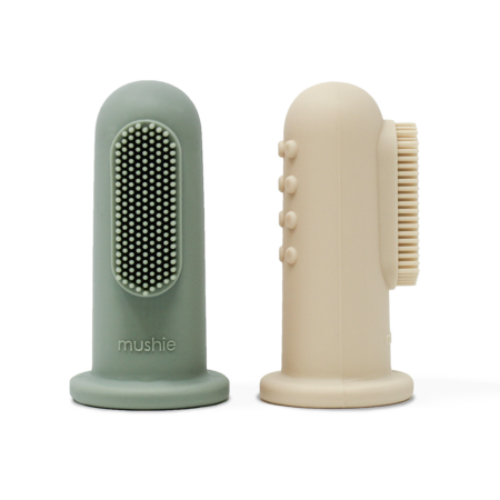 Mushie - Toothbrush - Shifting Sand + Cambridge Blue