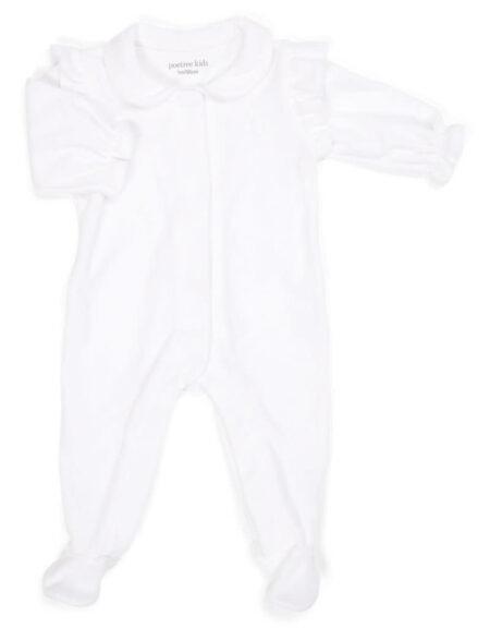 Poetree Kids - Babypakje Velours met Ruffles Wit