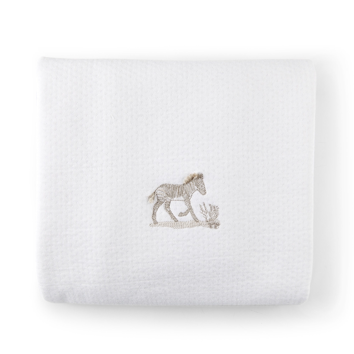 Theophile & Patachou - Doopdeken 65x80cm - Gewafeld Wit/Camel Safari