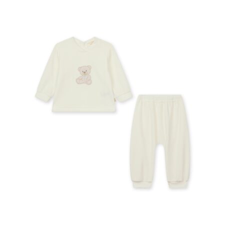 Baby Gi - tweedelige pyjama met beer - wit