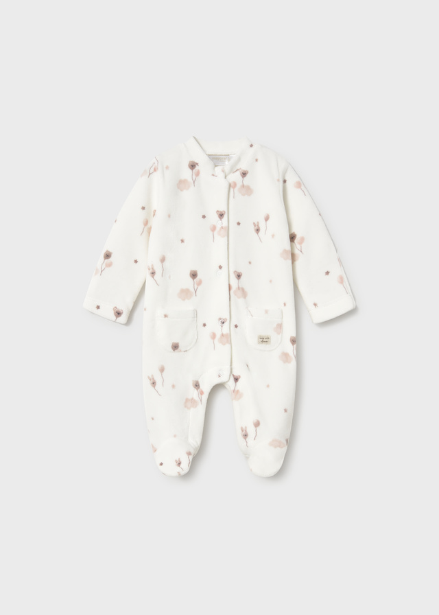Mayoral - Pyjama met print voor pasgeboren jongetje - gebroken wit