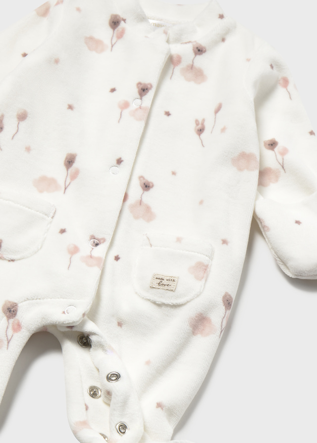 Mayoral - Pyjama met print voor pasgeboren jongetje - gebroken wit
