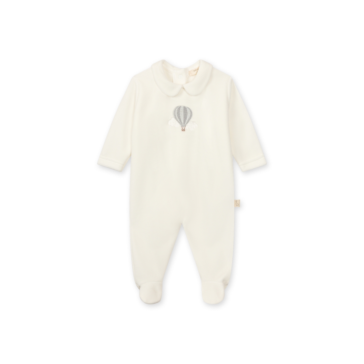 Baby Gi - pyjama met ballon print en met voetjes - wit
