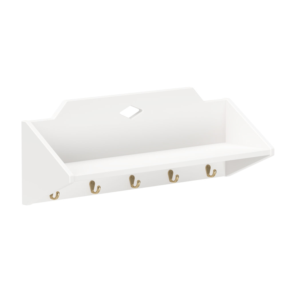 CamCam - Luca Shelf with hooks - FSC Mix - White