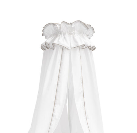 First - Ethnic White - Hemel in licht katoen, afgewerkt met beige bies