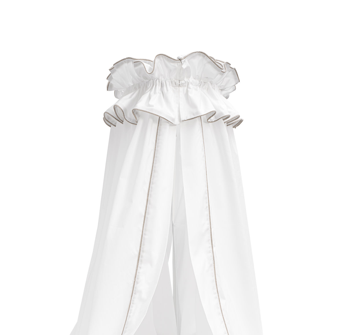 First - Ethnic White - Hemel in licht katoen, afgewerkt met beige bies