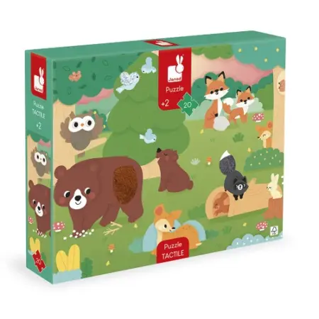 Janod - Puzzel Tactile met 20 stukjes, het bos