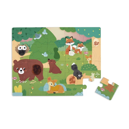 Janod - Puzzel Tactile met 20 stukjes, het bos