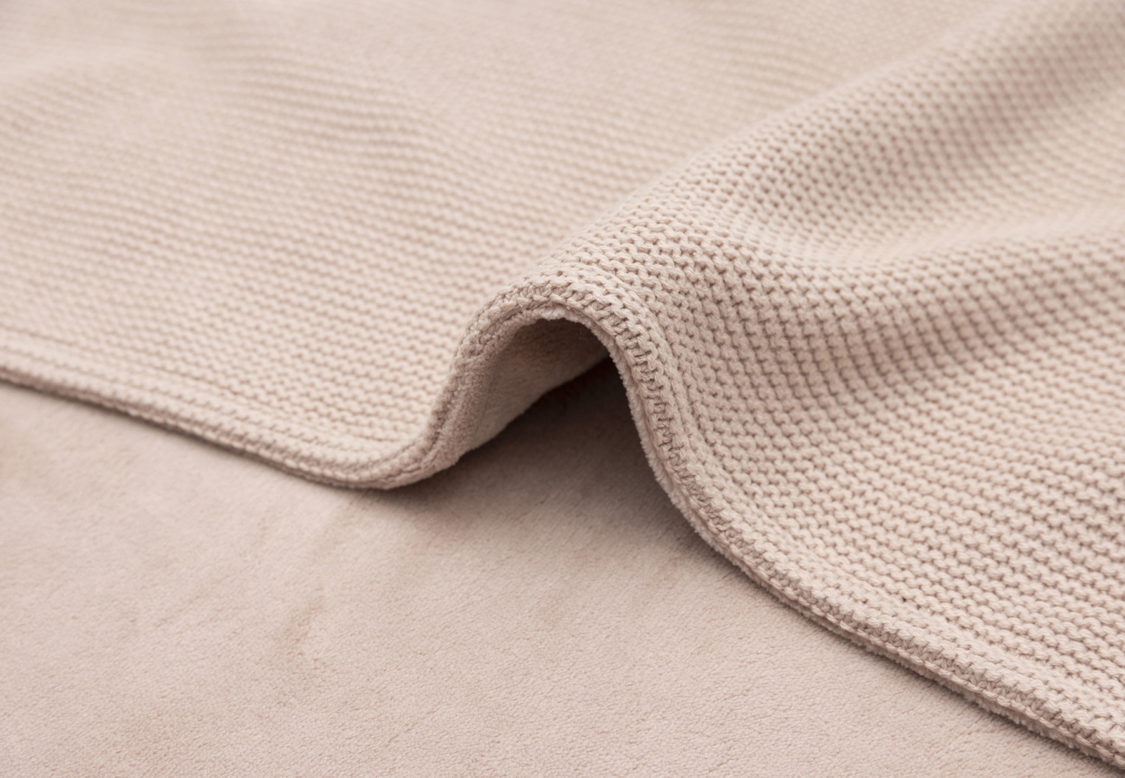 Jollein - Deken Wieg 75x100cm Basic Knit Wild Rose/Fleece