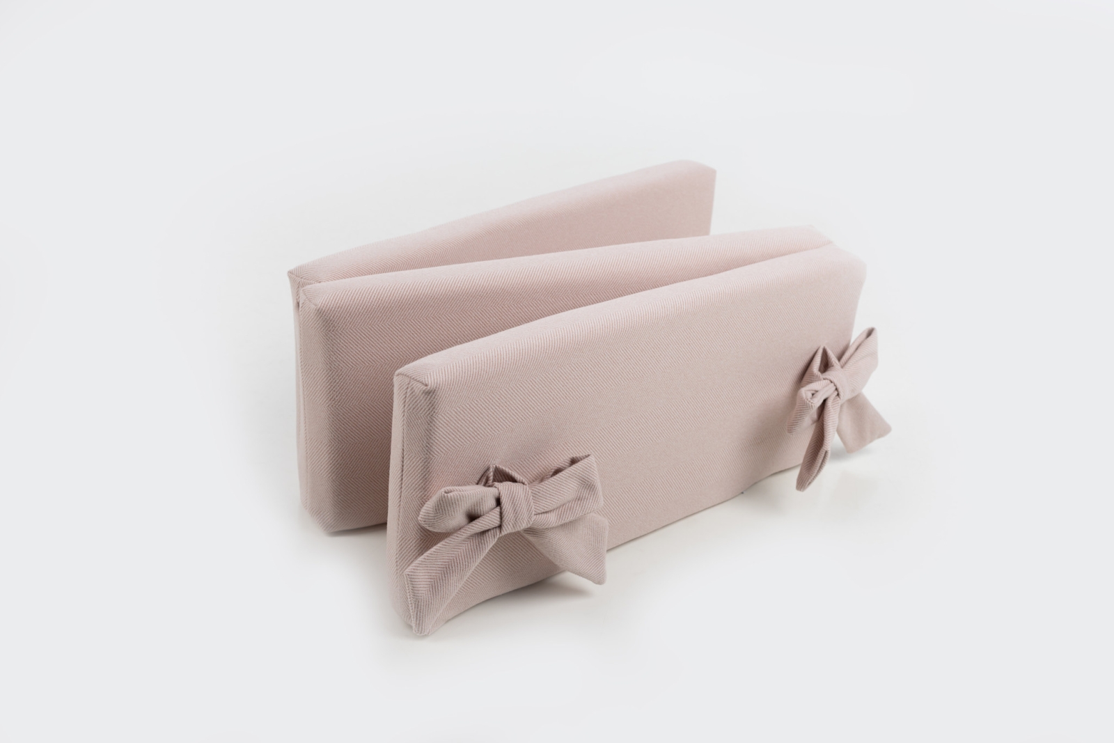 Maison Naline - Enkel parkomrander herringbone roze / lintstrikken herringbone roze (horizontale lijnen & mousse 5cm)+stootrol