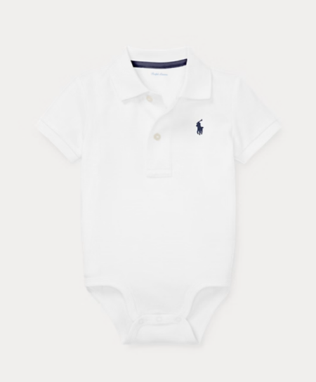 Ralph Lauren - Zacht katoenen Polo bodysuit Wit