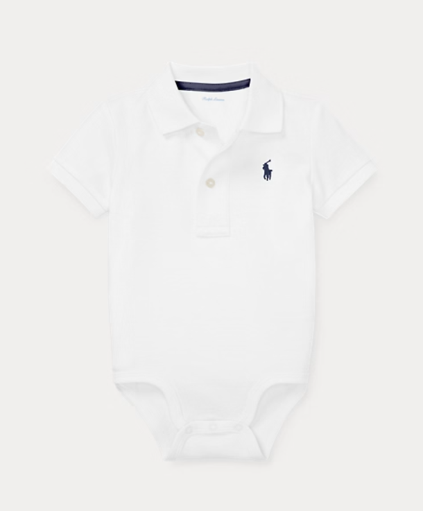 Ralph Lauren - Zacht katoenen Polo bodysuit Wit