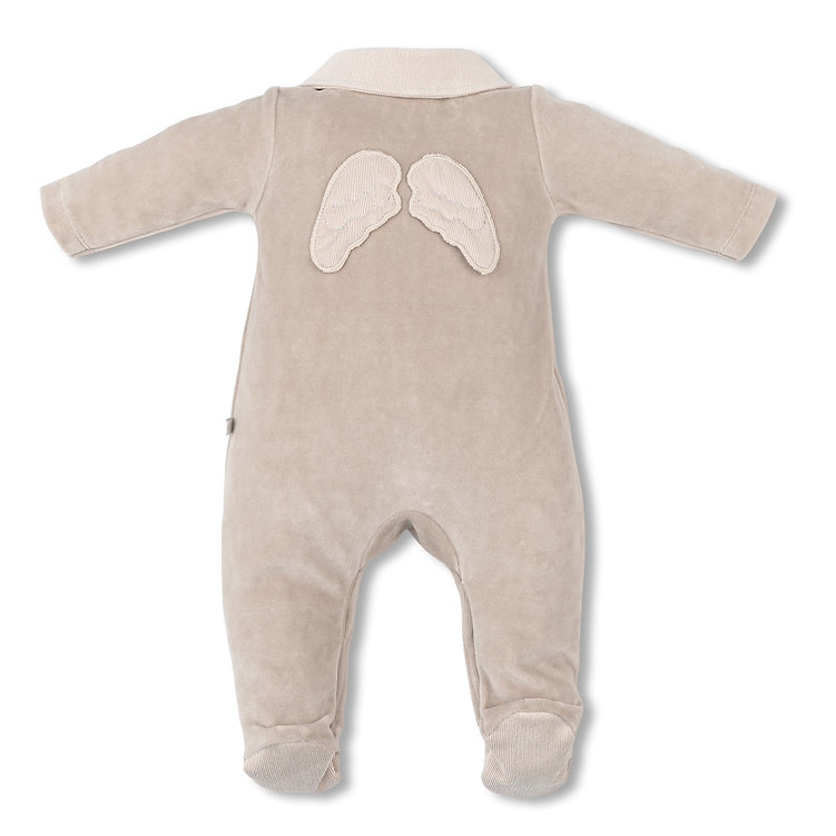 First - Romper velours engelvleugjes - Sand