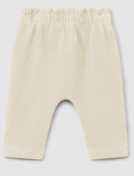 Laranjinha - stoffen broek met ribstructuur - zandkleur