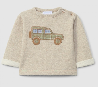 Laranjinha - trui met jeep - beige
