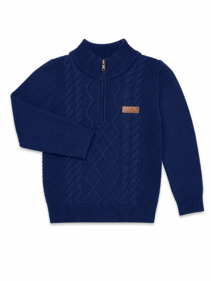 Natini - pull met rits - donkerblauw