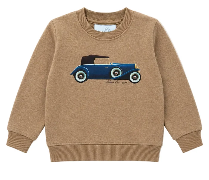 Natini - sweater classic car - beige
