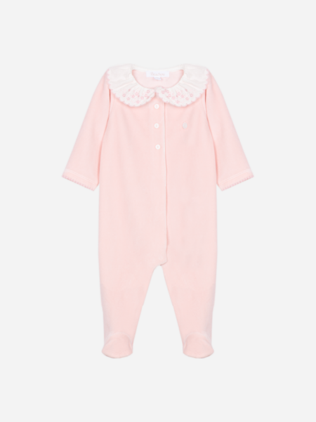 Patachou - babyromper met geborduurde kraag - roos