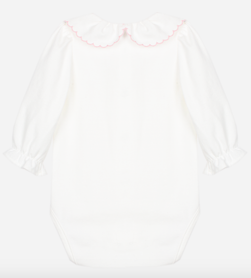 Patachou - bodysuit met elegant geborduurde kraag - ecru