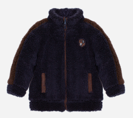 Patachou - bontjas met elegante details - marineblauw