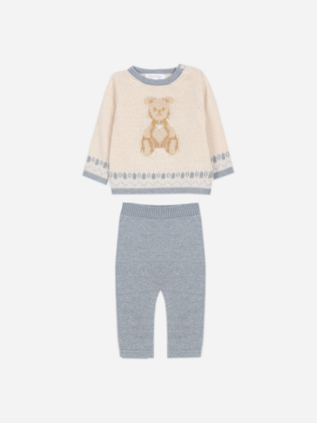 Patachou - gebreide set met teddybeer - ecru