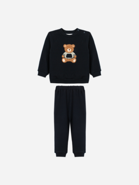 Patachou - set met teddybeerprint - marineblauw