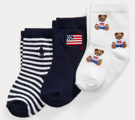 Ralph Lauren - 3 paar sokken - blauw/wit