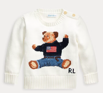 Ralph Lauren - trui met polo bear - wit COPY