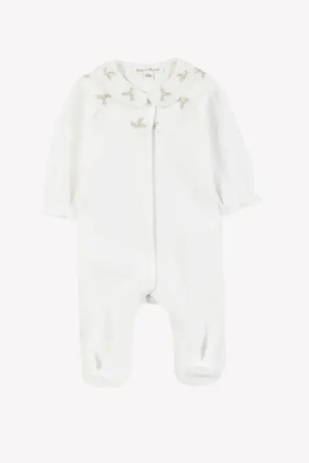 Tartine Et Chocolat - pyjama met fluwelen borduurwerk - wit