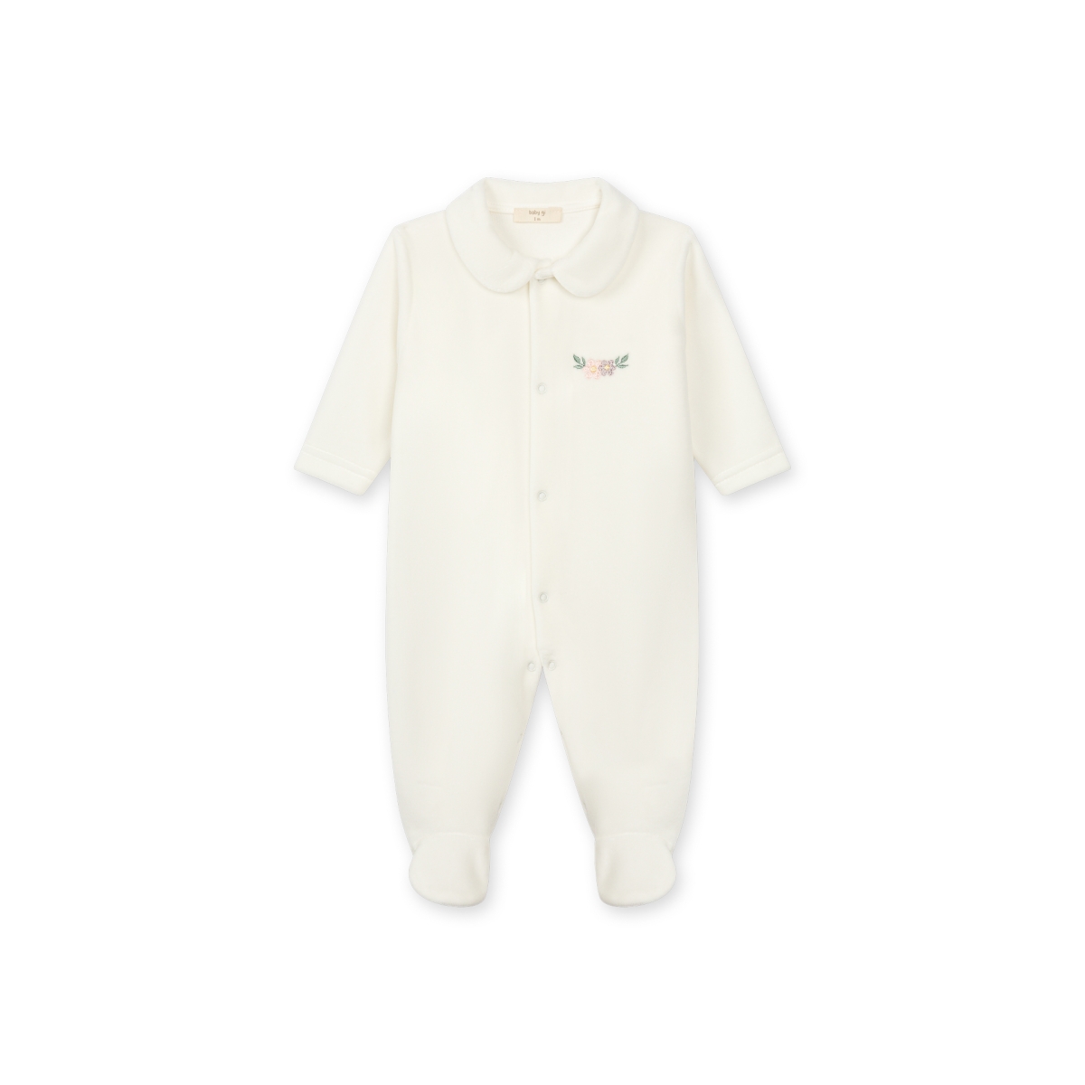 Baby Gi - pyjama met bloemetje - ivoor wit