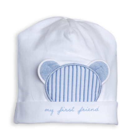 First - Bonnet Azzuro/white my first friend