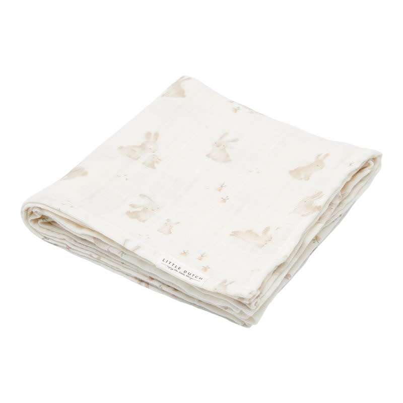 Little Dutch - Swaddle doeken set hydrofiel 70 x 70 Baby Bunny / Beige