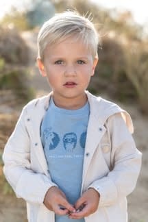 Little Dutch - T-shirt korte mouw met egeltjes Steel Blue