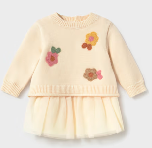 Mayoral - bloemenjurk - beige