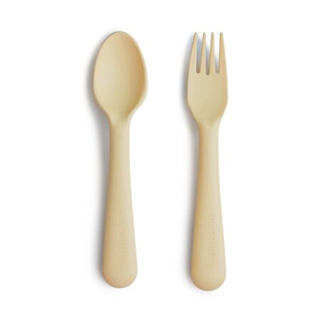 Mushie - Fork & Spoon - Pale Daffodil