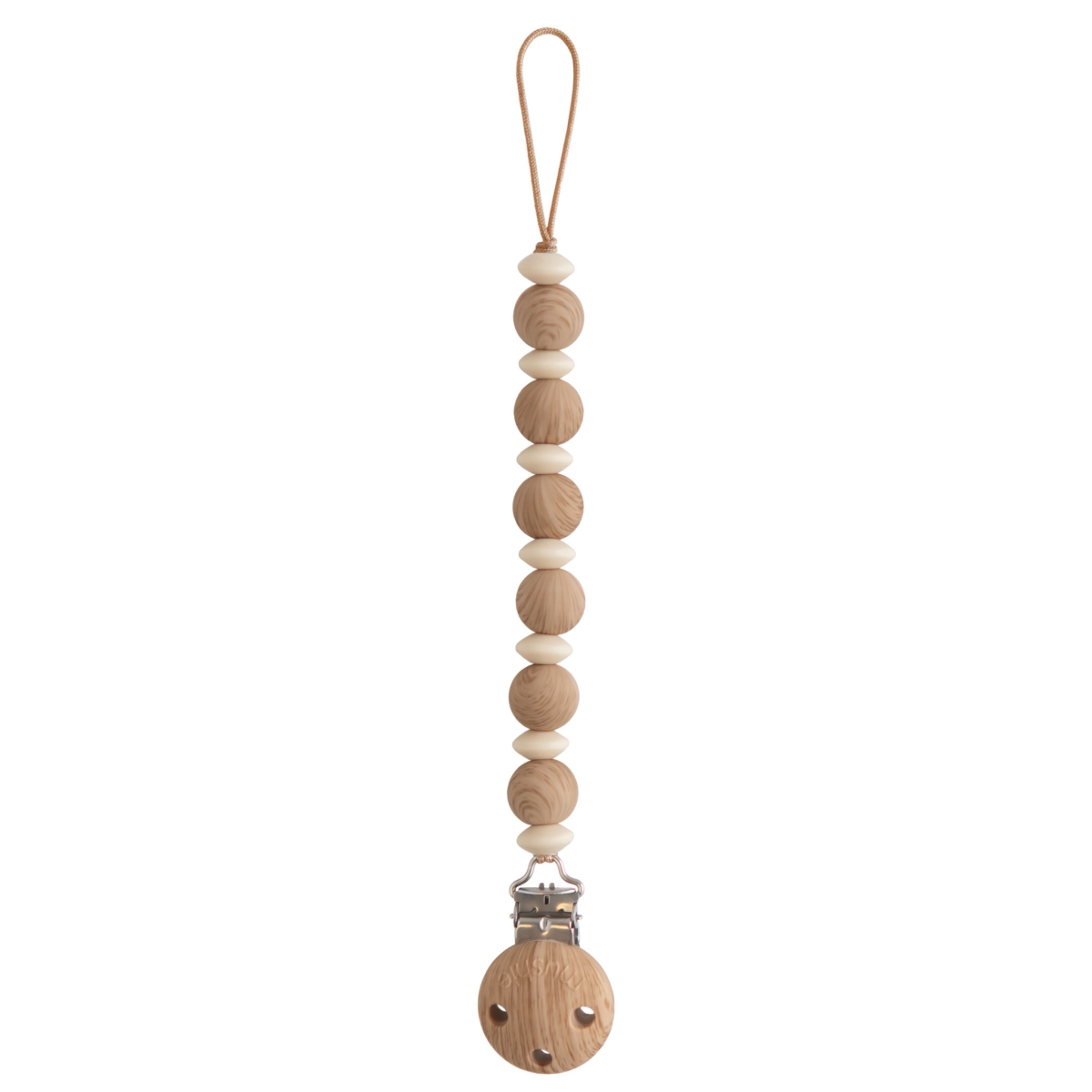 Mushie - Pacifier Clip Luna - Faux Wood