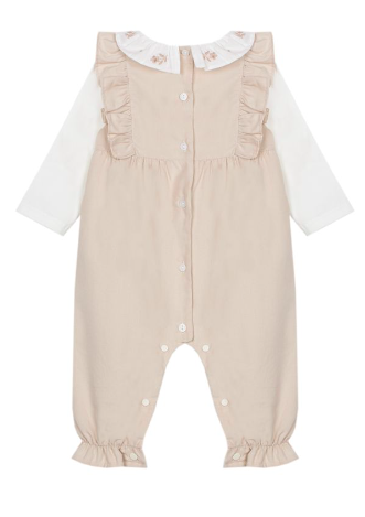 Patachou - babyromper met witte kraag - beige