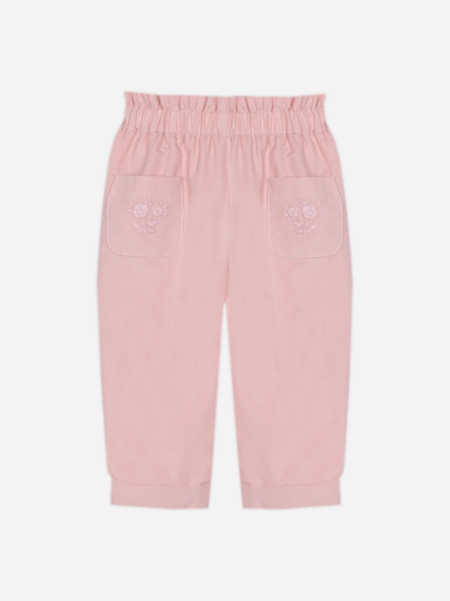 Patachou - broek met borduursels - lichtroos