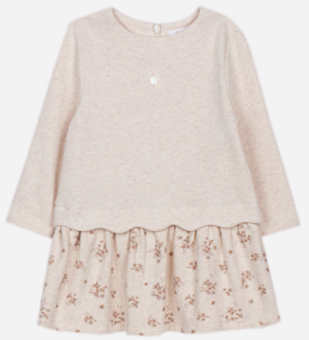 Patachou - elegante jurk met bloemenprint - beige