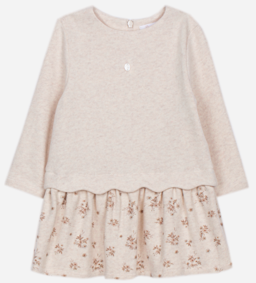 Patachou - elegante jurk met bloemenprint - beige