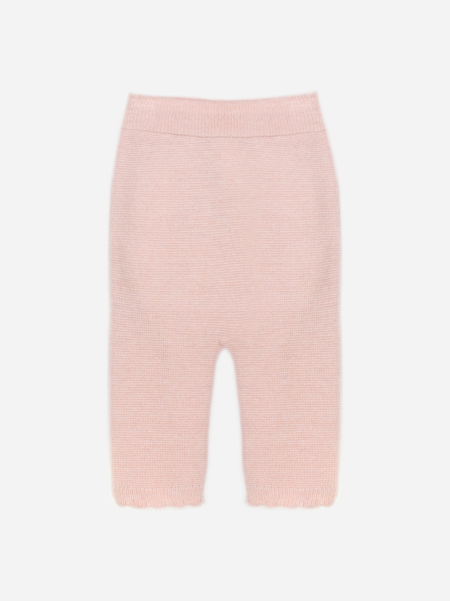 Patachou - gebreide broek met hertenmotief en strikjes - roos