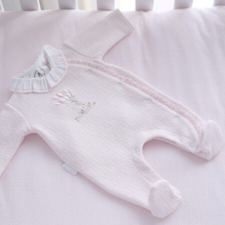 Théophile & Patachou - Kruippakje jersey gewafeld – Garden party – Roze
