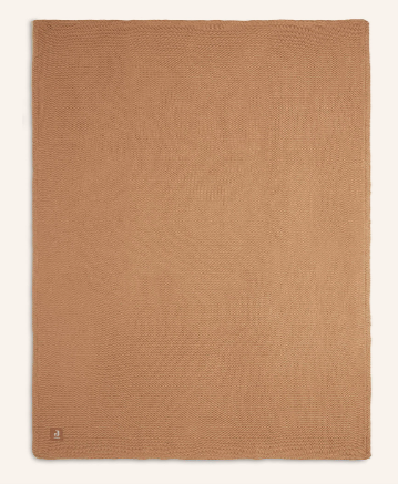 Jollein - deken wieg 75 x 100 cm basic knit - biscuit/fleece
