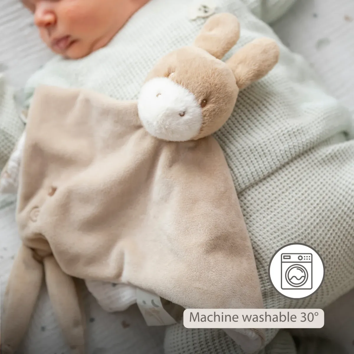 Nattou - LouLou Baby Knuffeldoekje - Doudou Ezel - 28 x 28 cm - Licht Karamel